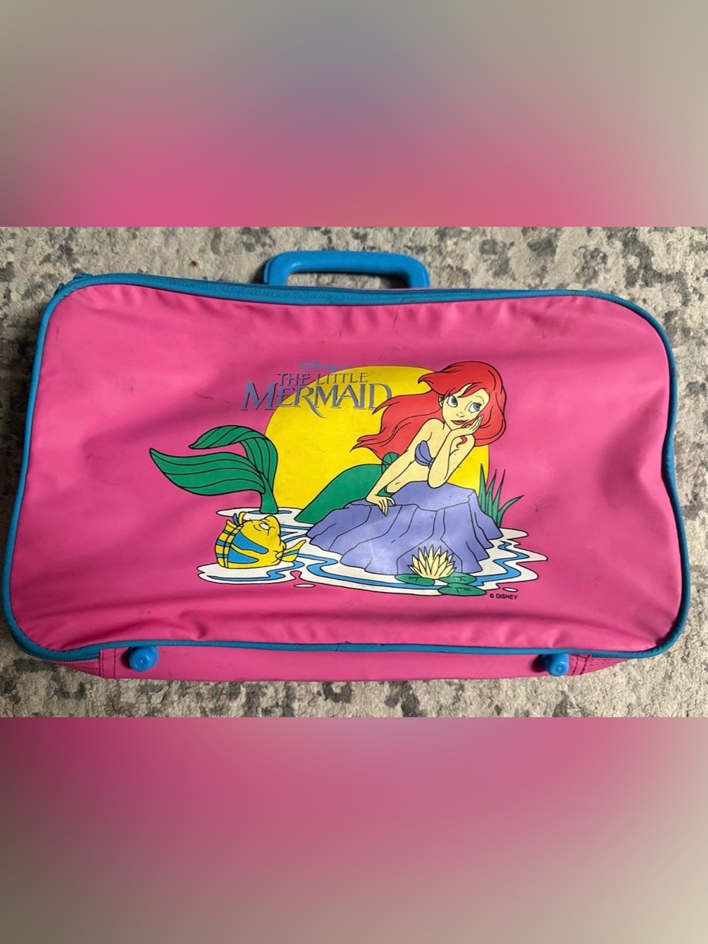 Vintage Disney The Little Mermaid children's travel suitcase